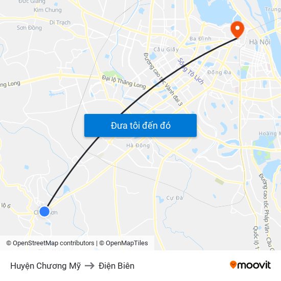 Huyện Chương Mỹ to Điện Biên map