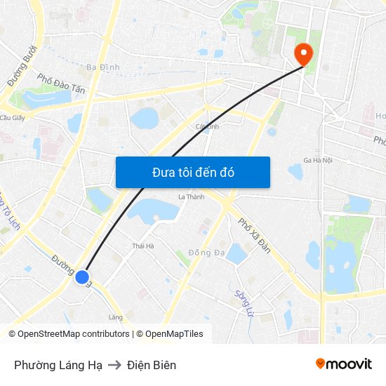 Phường Láng Hạ to Điện Biên map