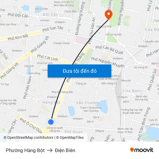 Phường Hàng Bột to Điện Biên map
