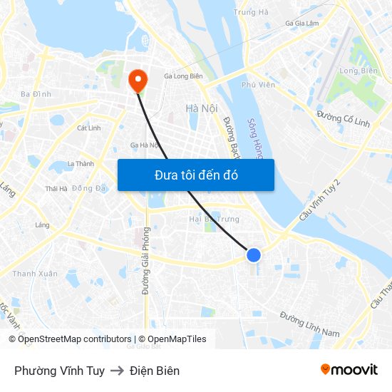 Phường Vĩnh Tuy to Điện Biên map