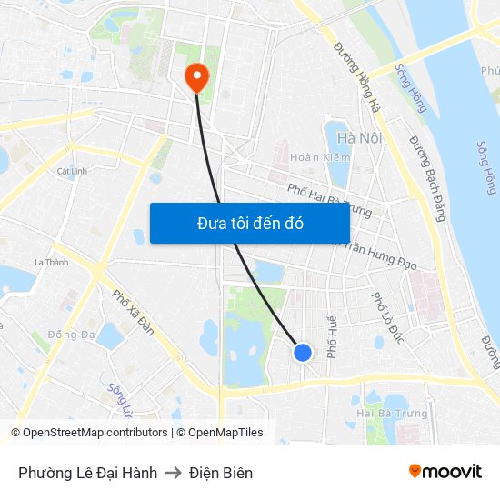 Phường Lê Đại Hành to Điện Biên map