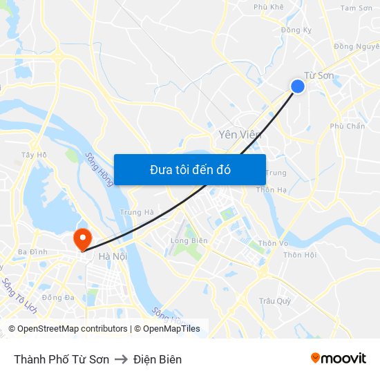 Thành Phố Từ Sơn to Điện Biên map