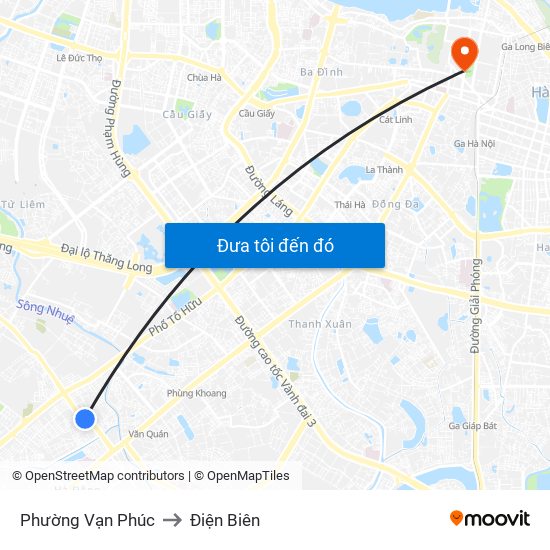 Phường Vạn Phúc to Điện Biên map