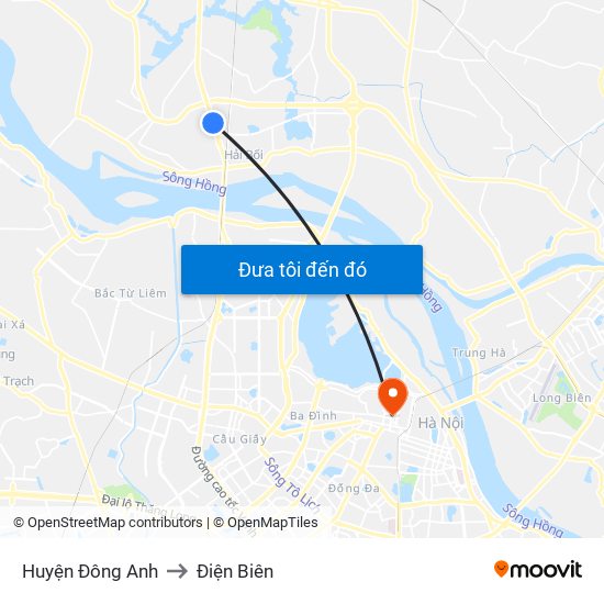 Huyện Đông Anh to Điện Biên map