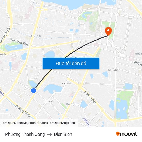 Phường Thành Công to Điện Biên map