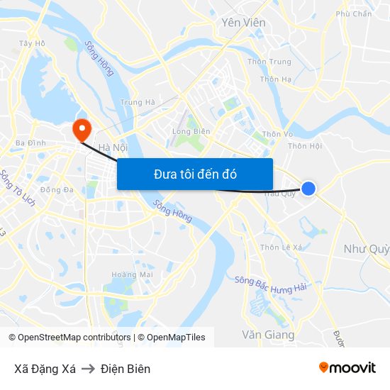 Xã Đặng Xá to Điện Biên map