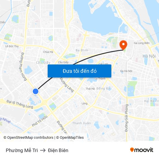 Phường Mễ Trì to Điện Biên map