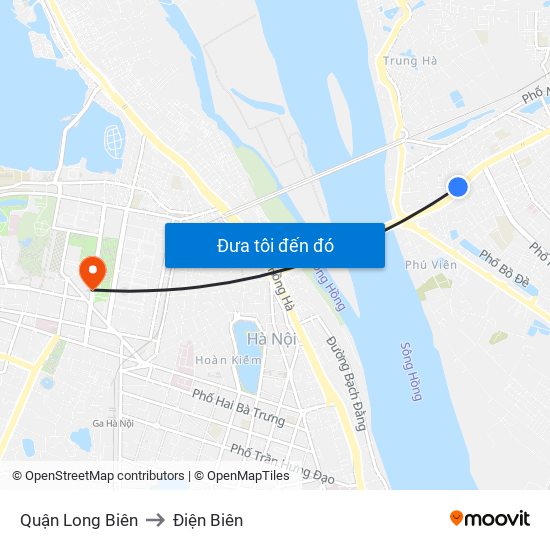 Quận Long Biên to Điện Biên map