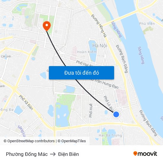 Phường Đống Mác to Điện Biên map
