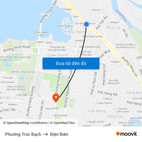 Phường Trúc Bạch to Điện Biên map