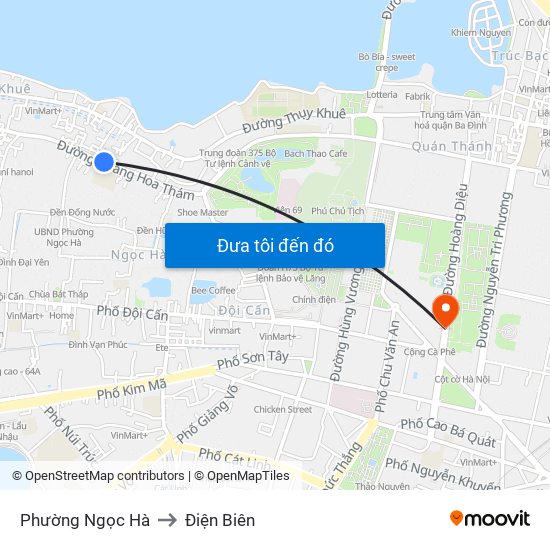 Phường Ngọc Hà to Điện Biên map