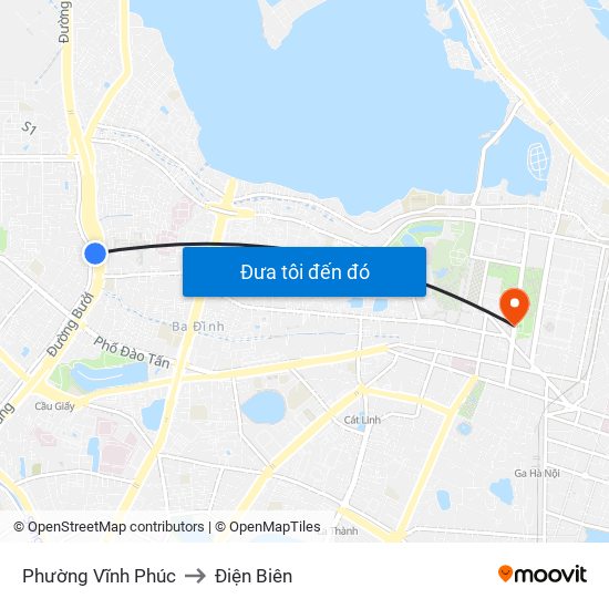 Phường Vĩnh Phúc to Điện Biên map