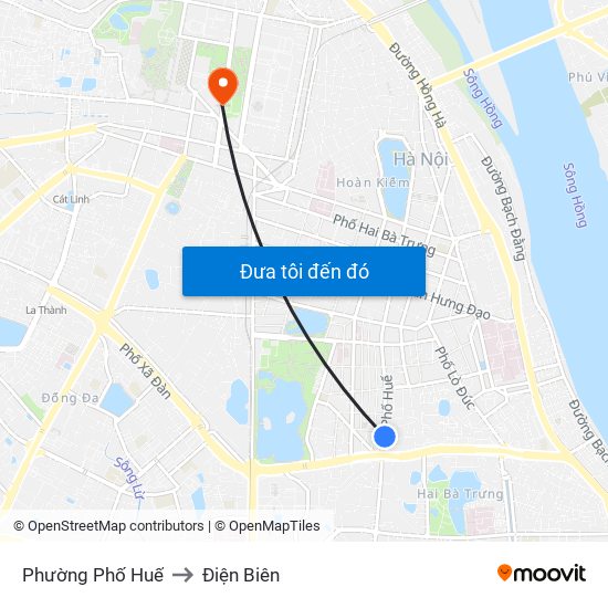 Phường Phố Huế to Điện Biên map