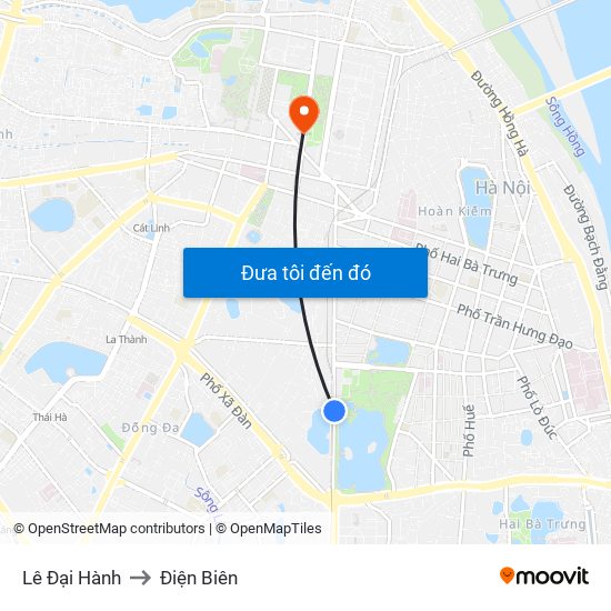 Lê Đại Hành to Điện Biên map