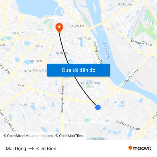 Mai Động to Điện Biên map