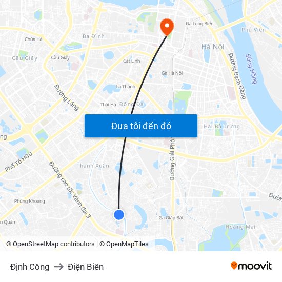 Định Công to Điện Biên map