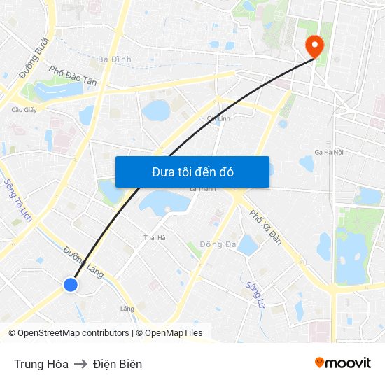 Trung Hòa to Điện Biên map