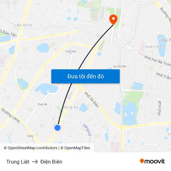 Trung Liệt to Điện Biên map