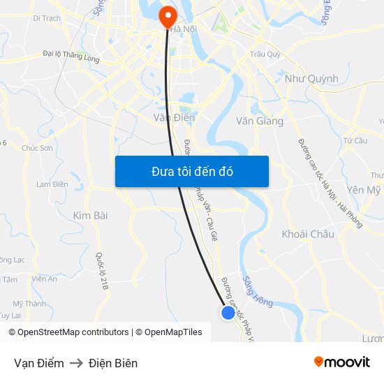 Vạn Điểm to Điện Biên map