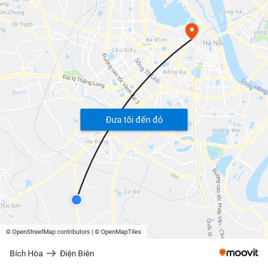 Bích Hòa to Điện Biên map