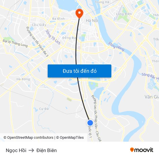 Ngọc Hồi to Điện Biên map