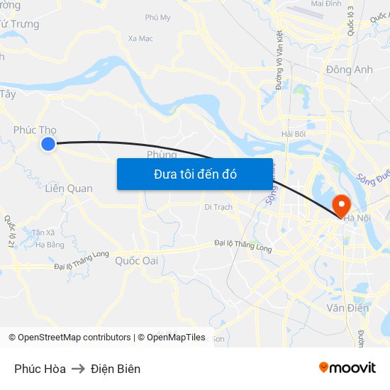 Phúc Hòa to Điện Biên map
