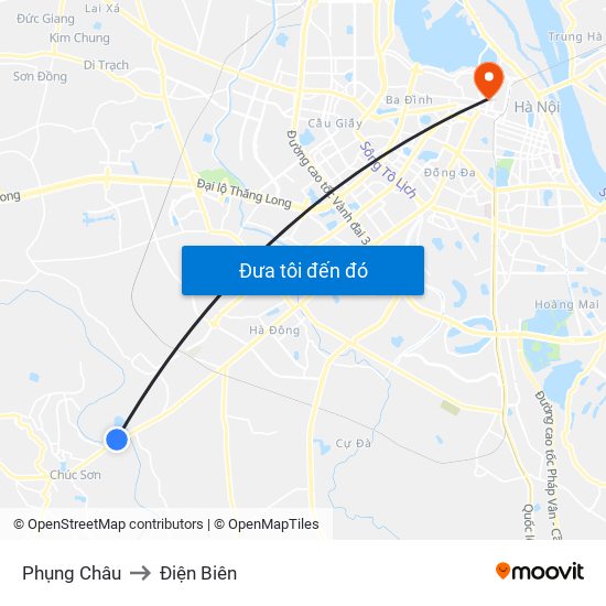 Phụng Châu to Điện Biên map