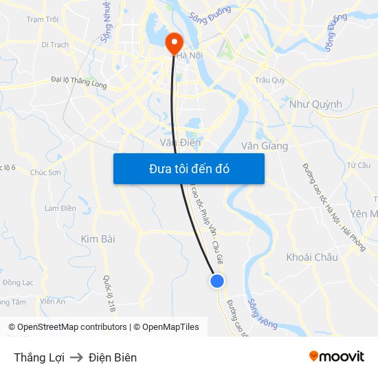Thắng Lợi to Điện Biên map