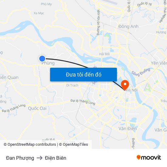 Đan Phượng to Điện Biên map