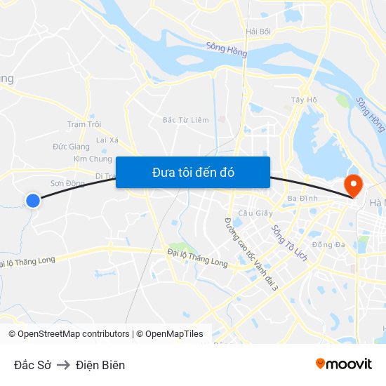 Đắc Sở to Điện Biên map