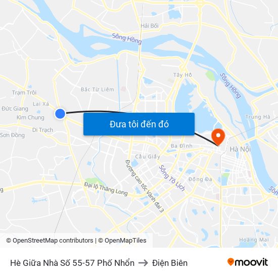 Hè Giữa Nhà Số 55-57 Phố Nhổn to Điện Biên map