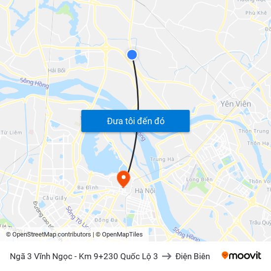 Ngã 3 Vĩnh Ngọc - Km 9+230 Quốc Lộ 3 to Điện Biên map