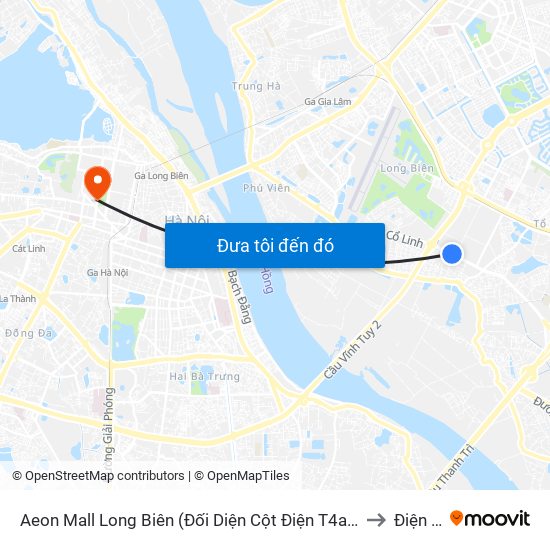 Aeon Mall Long Biên (Đối Diện Cột Điện T4a/2a-B Đường Cổ Linh) to Điện Biên map