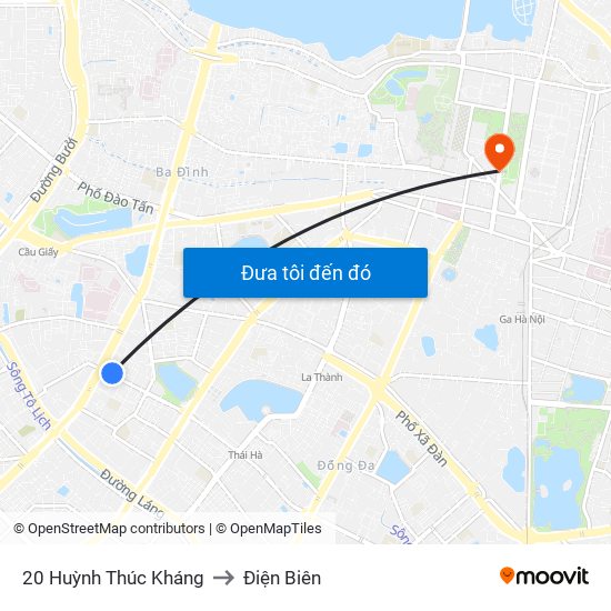 20 Huỳnh Thúc Kháng to Điện Biên map