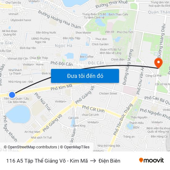 116 A5 Tập Thể Giảng Võ - Kim Mã to Điện Biên map