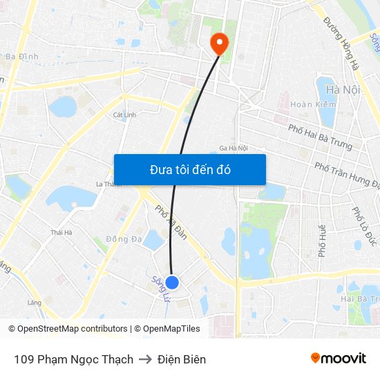 109 Phạm Ngọc Thạch to Điện Biên map