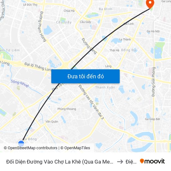 Đối Diện Đường Vào Chợ La Khê (Qua Ga Metro La Khê) - 405 Quang Trung (Hà Đông) to Điện Biên map