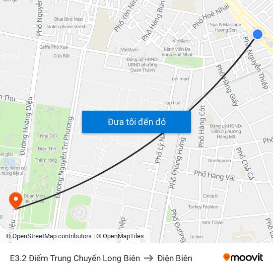E3.2 Điểm Trung Chuyển Long Biên to Điện Biên map