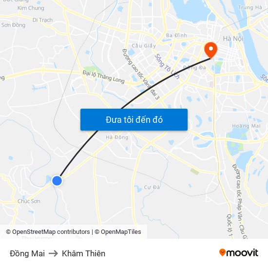 Đồng Mai to Khâm Thiên map