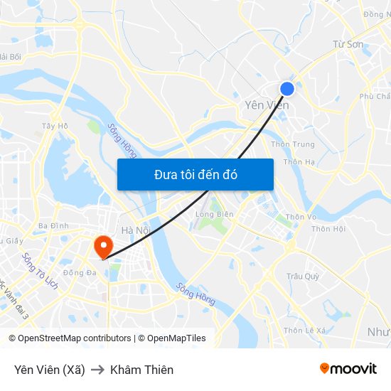 Yên Viên (Xã) to Khâm Thiên map