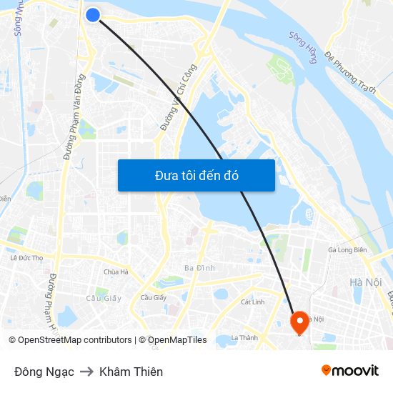 Đông Ngạc to Khâm Thiên map