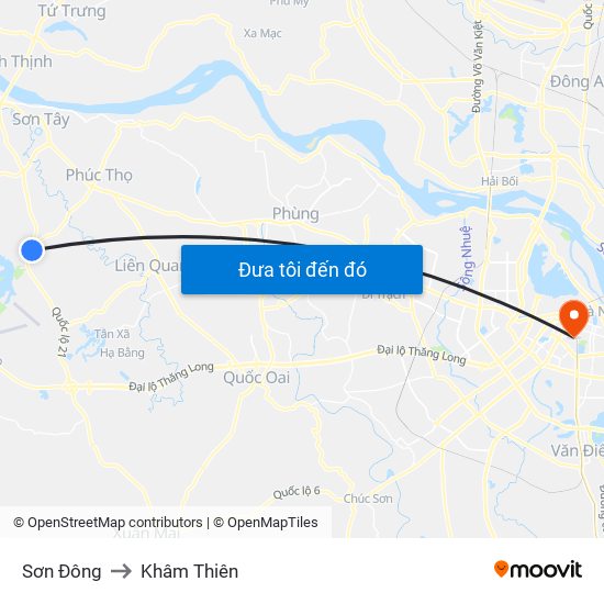 Sơn Đông to Khâm Thiên map