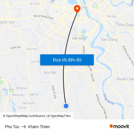 Phú Túc to Khâm Thiên map