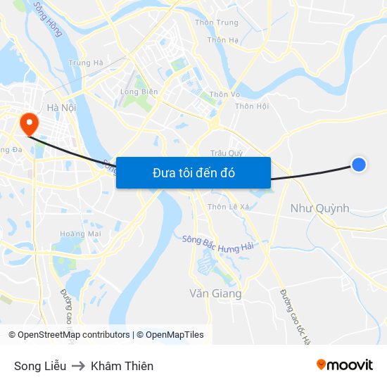 Song Liễu to Khâm Thiên map