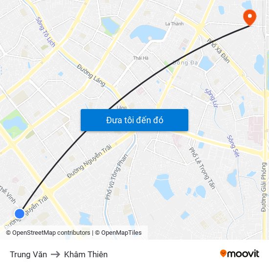Trung Văn to Khâm Thiên map