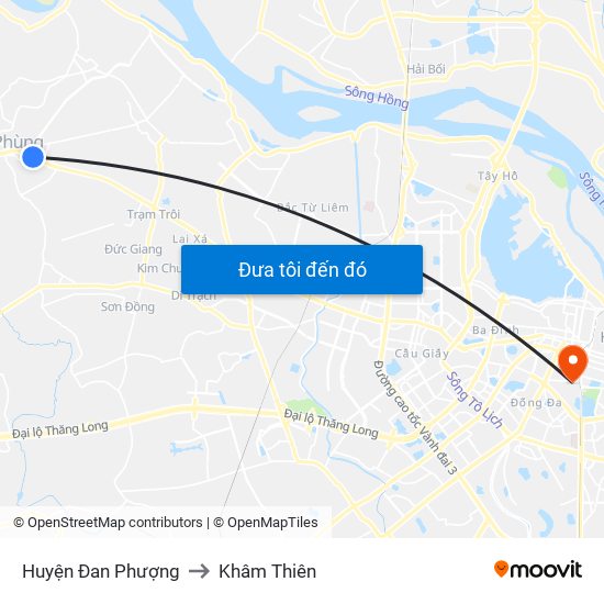 Huyện Đan Phượng to Khâm Thiên map