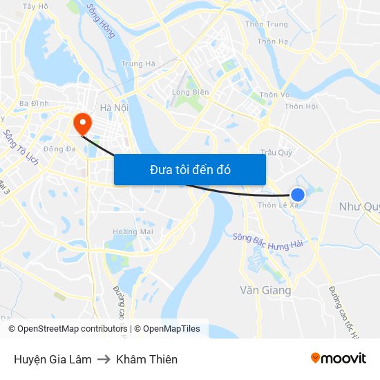 Huyện Gia Lâm to Khâm Thiên map