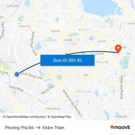 Phường Phú Đô to Khâm Thiên map