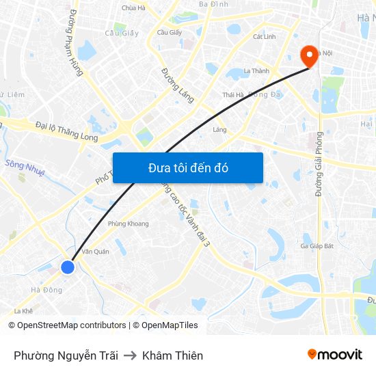 Phường Nguyễn Trãi to Khâm Thiên map