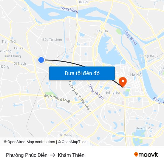 Phường Phúc Diễn to Khâm Thiên map